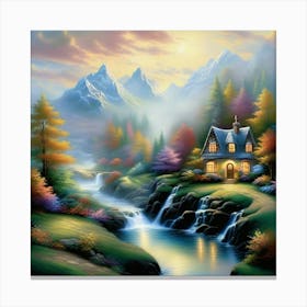 House By The Stream 3 Canvas Print