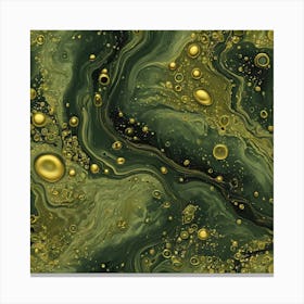 olive gold abstract wave art 29 Canvas Print