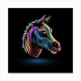 Neon Horse Head 6 Toile