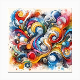 Abstract Colorful Swirls Canvas Print