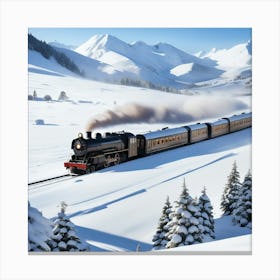 Train In The Snow Canvas Print