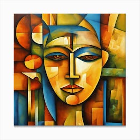 Cubist Face Abstract Canvas Print