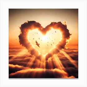 Heart Shape In The Clouds Canvas Print