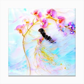 Blossom Agate - Orchids Blue Canvas Print