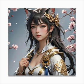 Anime cat girl Canvas Print