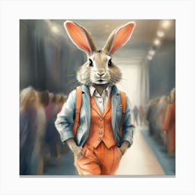 Rabbit In A Suit 12 Canvas Print