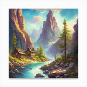 Landscape of valley rocks 14 Canvas Print