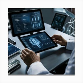 Doctor Using A Tablet Computer Canvas Print