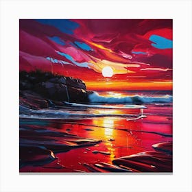 Sunset On The Beach 491 Canvas Print