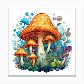 Mushrooms In The Forest 109 Canvas Print