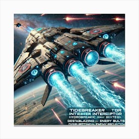 A High Tech, Sci Fi Scene Featuring The Tidebreake (1) Canvas Print