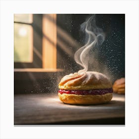 Steam Rising From A Donut Canvas Print