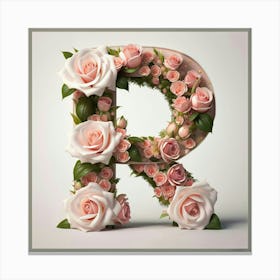 Roses In The Letter R Canvas Print
