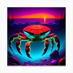 Crab At Sunset Canvas Print