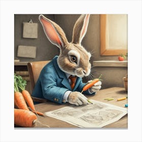 Rabbit Drawing 5 Canvas Print