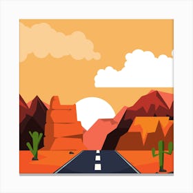 Road In The Desert. Canvas Print