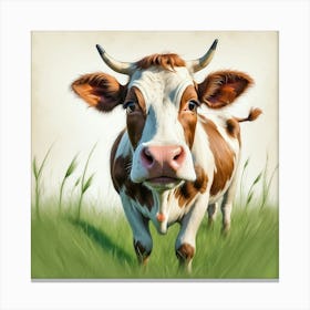 Cow In The Grass 1 Canvas Print