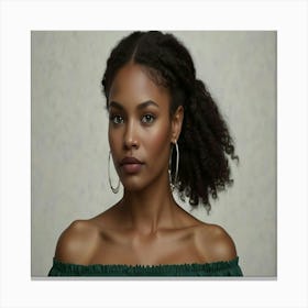 Portrait Of African American Woman 2 Canvas Print