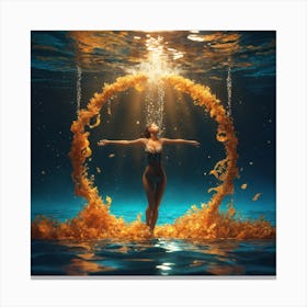 Woman In The Water 5 Canvas Print