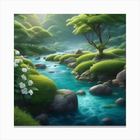 River In The Forest 56 Canvas Print