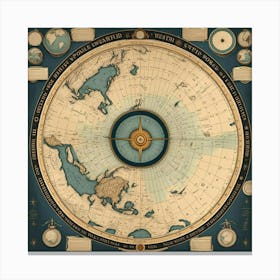 Map Of The World 3 Canvas Print