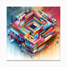 Geometric Abstract Painting Canvas Print