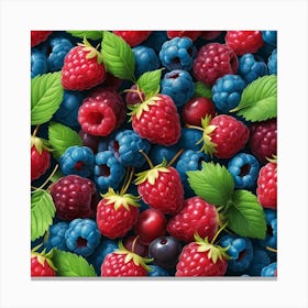Seamless Pattern With Berries Canvas Print
