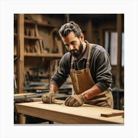 Carpenter Working In Workshop 2 Canvas Print