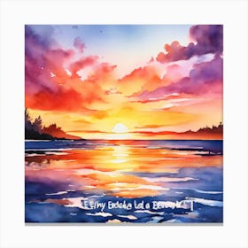 Sunset Watercolor Painting Canvas Print