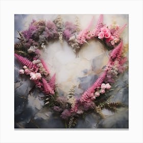 Heart Shaped Flower Arrangement Canvas Print