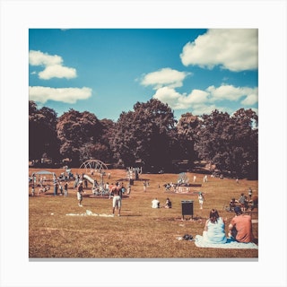 The Day Of Summer At The Park England Square Canvas Print