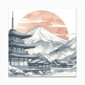 Fuji, watercolour Canvas Print