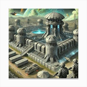 Venusian Enclave Military Fortresses Design Converted Canvas Print