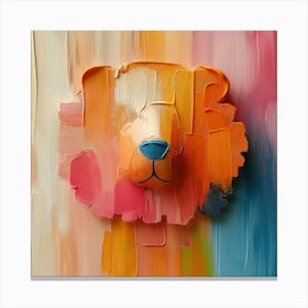 Colorful Painted Lion Canvas Print