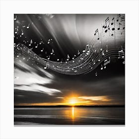 Music Notes At Sunset 9 Canvas Print