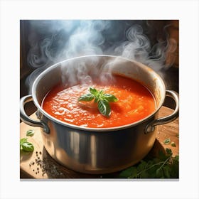 Tomato Soup In A Pot Canvas Print