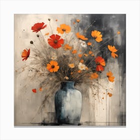 Poppys In A Vase Canvas Print