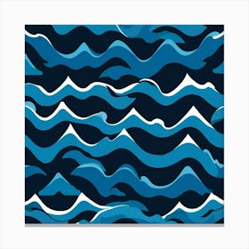 Blue Sea Waves Art Print Canvas Print