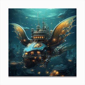 Ship In The Sea Canvas Print