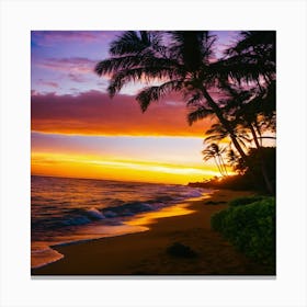 Sunset On The Beach 14 Canvas Print