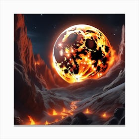 Fire Moon On The Uneverse Canvas Print