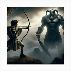 David And Goliath Canvas Print