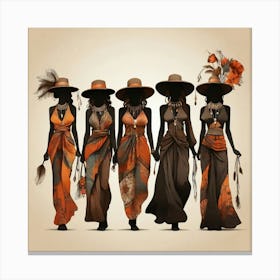 Boho Art Women silhouettes Canvas Print