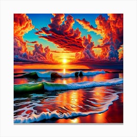 Beautiful Ocean Sunset V2 2 Canvas Print