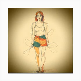 Girl In Shorts Canvas Print