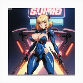 1900's vintage sexy anime girl in mech suits 07 Canvas Print