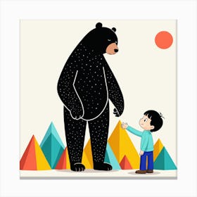 Big Bear And Little Boy Canvas Print