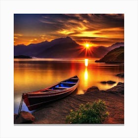 Sunset On The Lake 10 Canvas Print