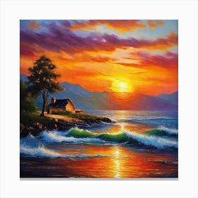 Sunset At The Beach 143 Canvas Print