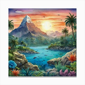 Default Aquarium With Coral Fishsome Shark Fishes View From Th 0 (5) Canvas Print